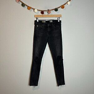 Adriano Goldschmied The Legging Ankle black distressed jeans